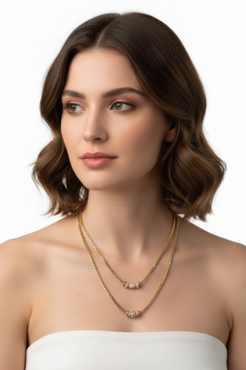 Gold Bracelet with a Paved Cross