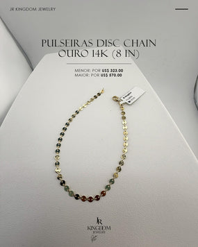 14K Gold Disc Chain Bracelet (8 in)